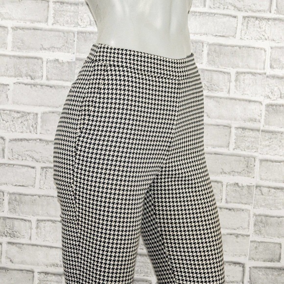 Sezane Women's Clara Trouser pants in Houndtooth Ecru Black Size 34 24w - Picture 10 of 12